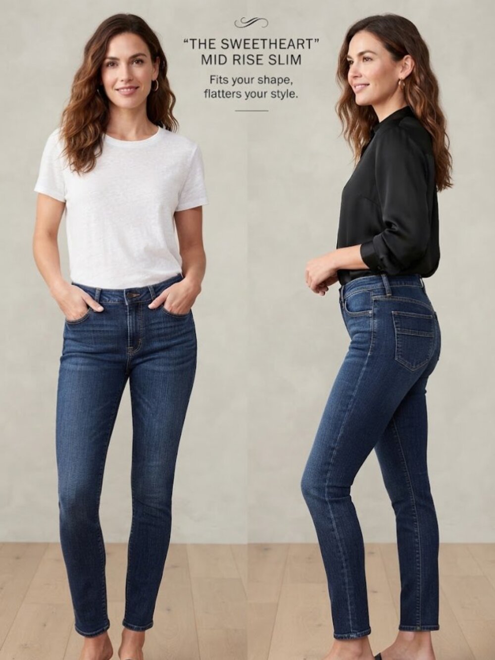 Old Navy The Sweetheart Mid Rise Dark Blue Slim Jeans / Pants – Women’s Size 6